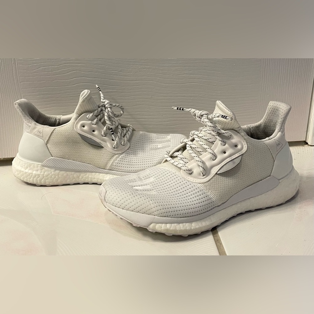 HU Solar Pharrell Williams Adidas Triple White Shoes